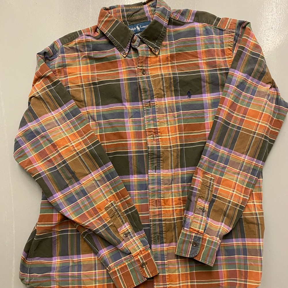 Ralph Lauren Men Polo plaid button up dress shirt